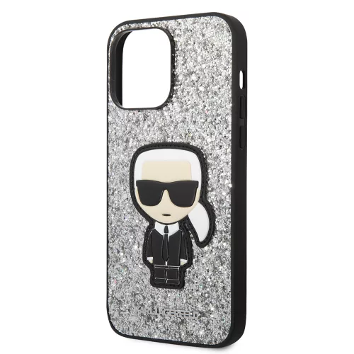 Karl Lagerfeld - Hardcase Glitter (KLHCP14XGFKPG) - iPhone 14 Pro Max - Silver Flakes Ikonik