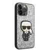 Karl Lagerfeld - Hardcase Glitter (KLHCP14XGFKPG) - iPhone 14 Pro Max - Silver Flakes Ikonik