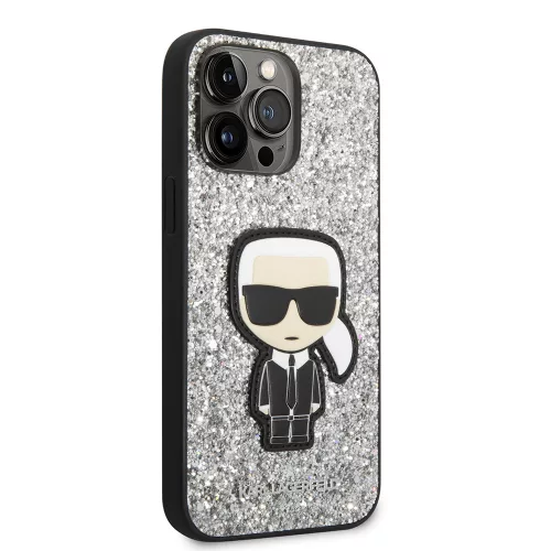 Karl Lagerfeld - Hardcase Glitter (KLHCP14XGFKPG) - iPhone 14 Pro Max - Silver Flakes Ikonik