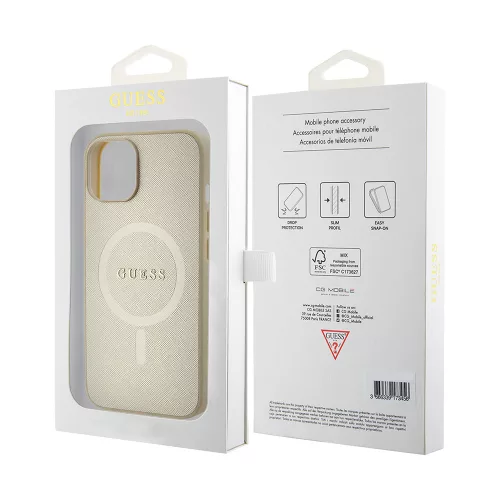Guess - Saffiano MagSafe (GUHMP15MPSAHMCB) - iPhone 15 Plus - Arany