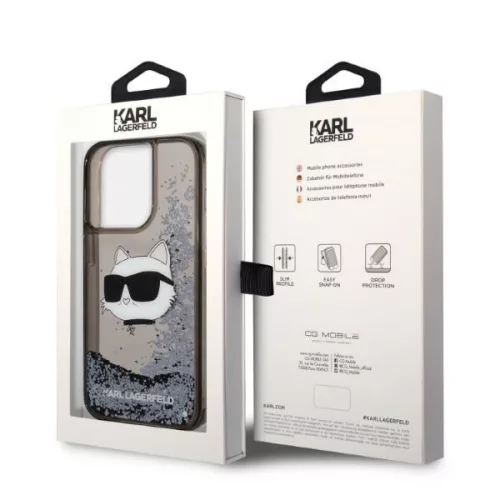Karl Lagerfeld - Hardcase Glitter (KLHCP14XLNCHCK) - iPhone 14 Pro Max - Choupette Head