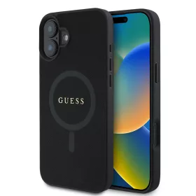   Guess - Saffiano Klasszikus Logó MagSafe (GUHMP16MPSAHMCK) - iPhone 16 Plus - Fekete