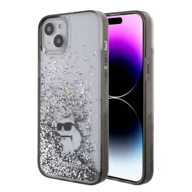   Karl Lagerfeld - Hardcase Liquid Glitter (KLHCP15MLKCNSK) - iPhone 15 Plus - Transparent Choupette