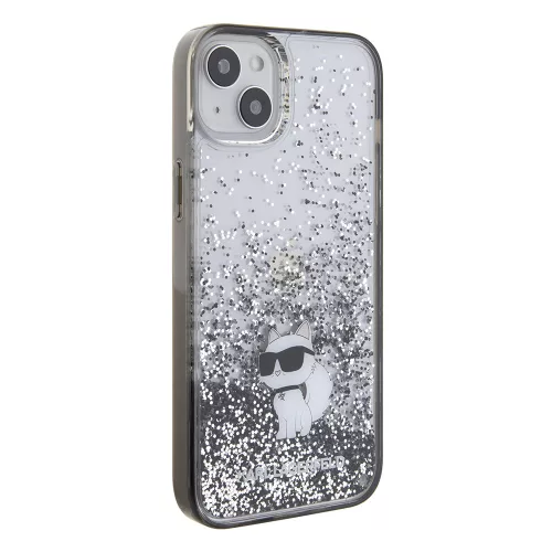 Karl Lagerfeld - Hardcase Liquid Glitter (KLHCP15MLKCNSK) - iPhone 15 Plus - Transparent Choupette