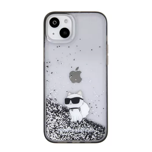 Karl Lagerfeld - Hardcase Liquid Glitter (KLHCP15MLKCNSK) - iPhone 15 Plus - Transparent Choupette