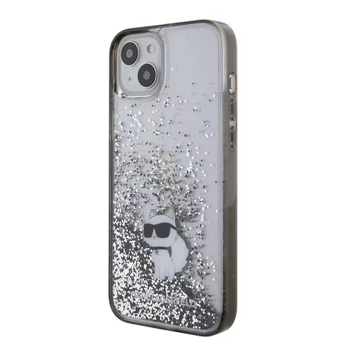 Karl Lagerfeld - Hardcase Liquid Glitter (KLHCP15MLKCNSK) - iPhone 15 Plus - Transparent Choupette