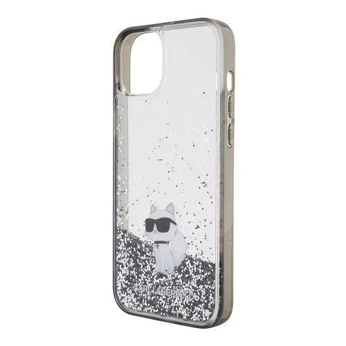 Karl Lagerfeld - Hardcase Liquid Glitter (KLHCP15MLKCNSK) - iPhone 15 Plus - Transparent Choupette