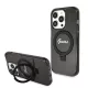 Guess - Gyűrűs Tartó Csillámos Felirat MagSafe (GUHMP15LHRSGSK) - iPhone 15 Pro - Fekete