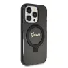 Guess - Gyűrűs Tartó Csillámos Felirat MagSafe (GUHMP15LHRSGSK) - iPhone 15 Pro - Fekete