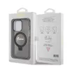 Guess - Gyűrűs Tartó Csillámos Felirat MagSafe (GUHMP15LHRSGSK) - iPhone 15 Pro - Fekete