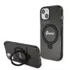 Guess - Gyűrűs Tartó Csillámos Felirat MagSafe (GUHMP15MHRSGSK) - iPhone 15 Plus - Fekete