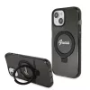 Guess - Gyűrűs Tartó Csillámos Felirat MagSafe (GUHMP15SHRSGSK) - iPhone 15 - Fekete