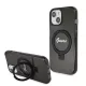 Guess - Gyűrűs Tartó Csillámos Felirat MagSafe (GUHMP15SHRSGSK) - iPhone 15 - Fekete