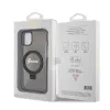 Guess - Gyűrűs Tartó Csillámos Felirat MagSafe (GUHMP15SHRSGSK) - iPhone 15 - Fekete