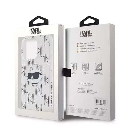 Karl Lagerfeld - IML Luxury (KLHCP15LHKLPCHT) - iPhone 15 Pro - Clear Choupette Head&Monogram