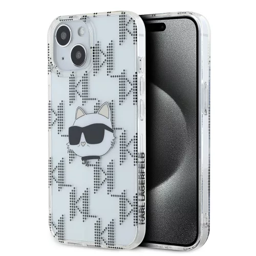 Karl Lagerfeld - IML Luxury (KLHCP15SHKLPCHT) - iPhone 15 - Transparent Choupette Head&Monogram