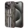 Guess - Keménytok 4G Nyomott Csíkos MagSafe (GUHMP15LP4RPSW) - iPhone 15 Pro - Barna