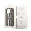 Guess - Keménytok 4G Nyomott Csíkos MagSafe (GUHMP15LP4RPSW) - iPhone 15 Pro - Barna