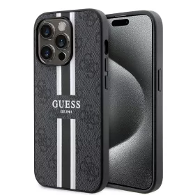   Guess - Keménytok 4G Nyomott Csíkos MagSafe (GUHMP15XP4RPSK) - iPhone 15 Pro Max - Fekete