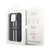 Guess - Keménytok 4G Nyomott Csíkos MagSafe (GUHMP15XP4RPSK) - iPhone 15 Pro Max - Fekete