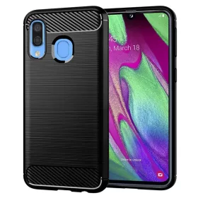 Techsuit - Carbon szilikon tok - Samsung Galaxy A40 - Fekete