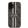 Guess - Keménytok 4G Nyomott Csíkos MagSafe (GUHMP16SP4RPSW) - iPhone 16 - Barna