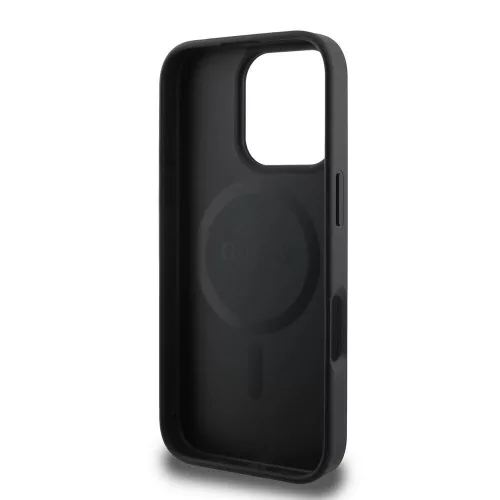 Guess - Keménytok 4G Nyomott Csíkos MagSafe (GUHMP16XP4RPSK) - iPhone 16 Pro Max - Fekete