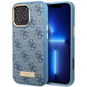   Guess - Keménytok 4G Logós Feliratos MagSafe (GUHMP16LU4GPRB) - iPhone 16 Pro - Kék