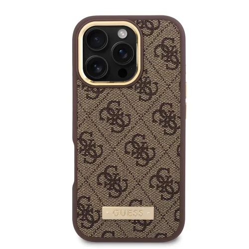 Guess - Keménytok 4G Logós Feliratos MagSafe (GUHMP16LU4GPRB) - iPhone 16 Pro - Kék
