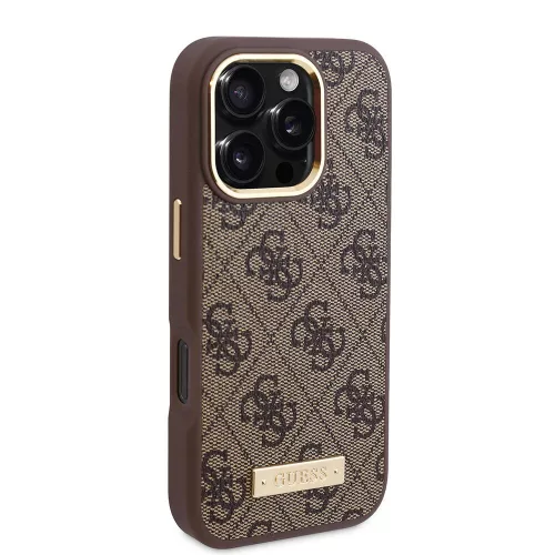 Guess - Keménytok 4G Logós Feliratos MagSafe (GUHMP16LU4GPRB) - iPhone 16 Pro - Kék