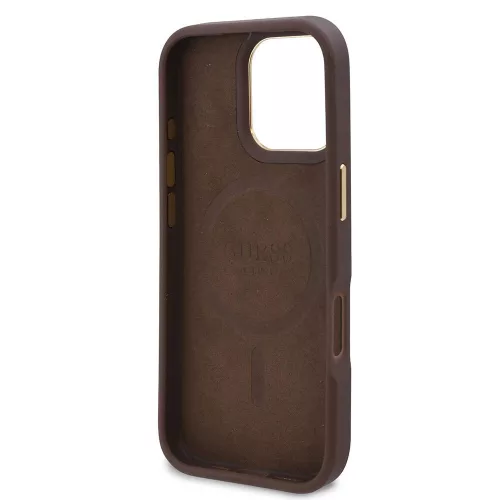 Guess - Keménytok 4G Logós Feliratos MagSafe (GUHMP16LU4GPRB) - iPhone 16 Pro - Kék