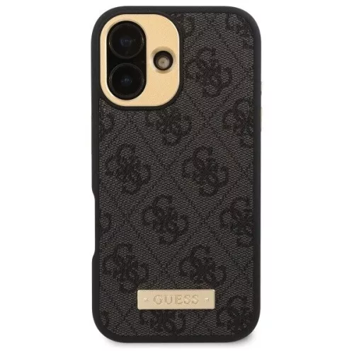 Guess - Keménytok 4G Logós Feliratos MagSafe (GUHMP16SU4GPRK) - iPhone 16 - Fekete