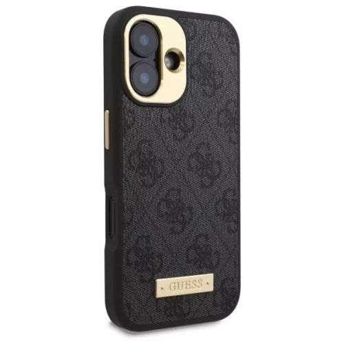 Guess - Keménytok 4G Logós Feliratos MagSafe (GUHMP16SU4GPRK) - iPhone 16 - Fekete