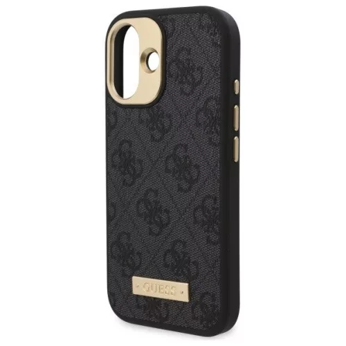 Guess - Keménytok 4G Logós Feliratos MagSafe (GUHMP16SU4GPRK) - iPhone 16 - Fekete