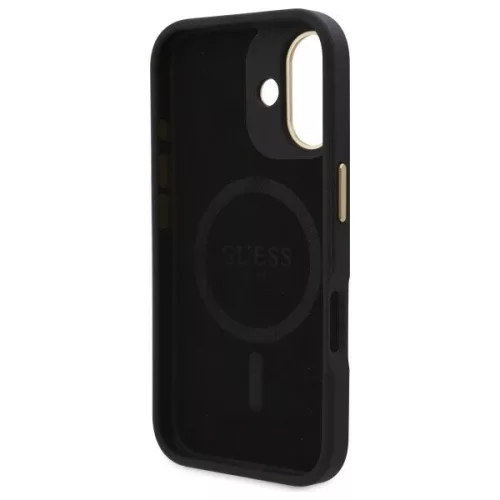 Guess - Keménytok 4G Logós Feliratos MagSafe (GUHMP16SU4GPRK) - iPhone 16 - Fekete