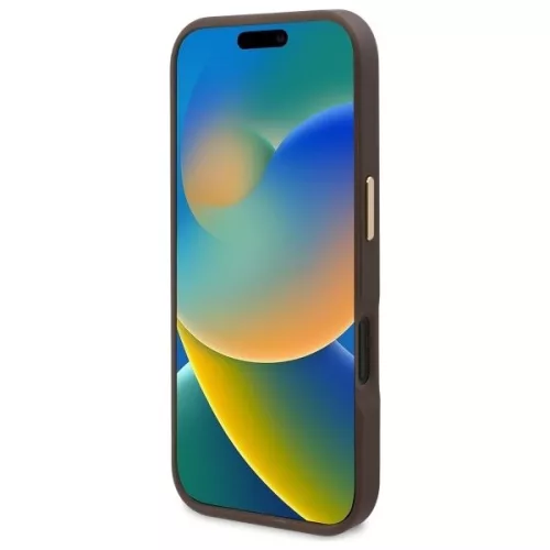 Guess - Keménytok 4G Logós Feliratos MagSafe (GUHMP16SU4GPRW) - iPhone 16 - Barna