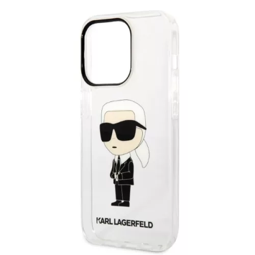 Karl Lagerfeld - Hardcase Transparent (KLHCP14LHNIKTCT) - iPhone 14 Pro - Ikonik Karl Lagerfeld