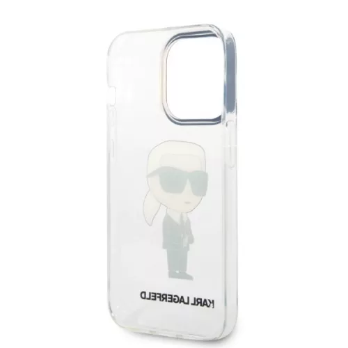 Karl Lagerfeld - Hardcase Transparent (KLHCP14LHNIKTCT) - iPhone 14 Pro - Ikonik Karl Lagerfeld
