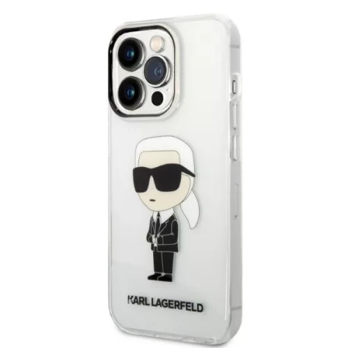 Karl Lagerfeld - Hardcase Transparent (KLHCP14LHNIKTCT) - iPhone 14 Pro - Ikonik Karl Lagerfeld