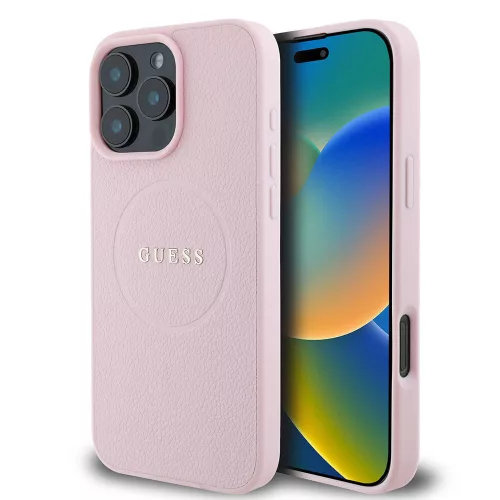 Guess - Arany Gyűrű MagSafe (GUHMP16LPGHSMMP) - iPhone 16 Pro - Rózsaszín