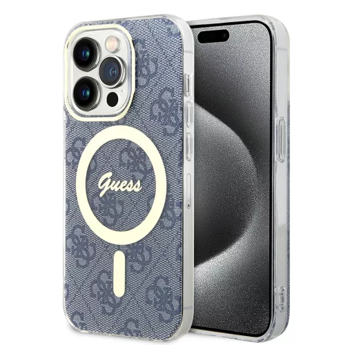 Guess - IML 4G MagSafe (GUHMP15LH4STB) - iPhone 15 Pro - Kék