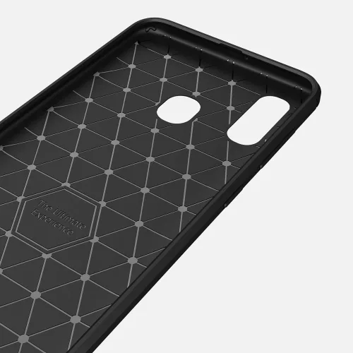 Techsuit - Carbon szilikon tok - Samsung Galaxy A40 - Fekete