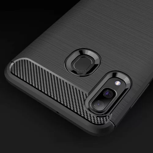 Techsuit - Carbon szilikon tok - Samsung Galaxy A40 - Fekete