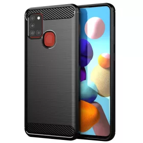   Techsuit - Carbon szilikon tok - Samsung Galaxy A21s - Fekete
