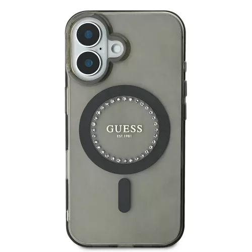 Guess - IML Strasszos MagSafe (GUHMP16SPFTDTEK) - iPhone 16 - Fekete