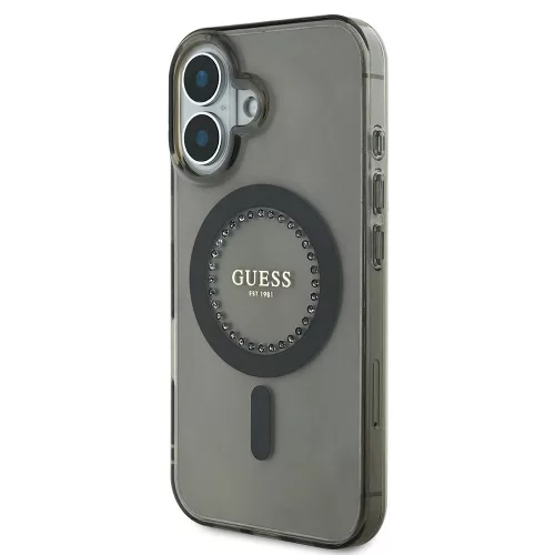 Guess - IML Strasszos MagSafe (GUHMP16SPFTDTEK) - iPhone 16 - Fekete
