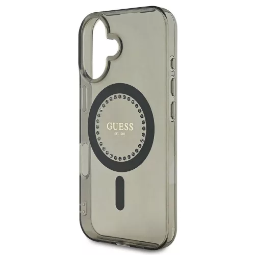 Guess - IML Strasszos MagSafe (GUHMP16SPFTDTEK) - iPhone 16 - Fekete