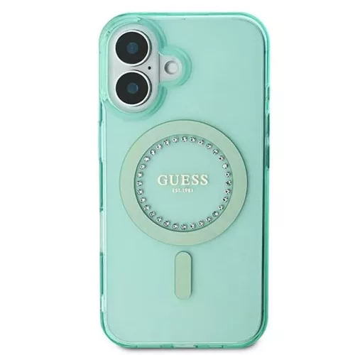 Guess - IML Strasszos MagSafe (GUHMP16MPFTDTEN) - iPhone 16 Plus - Zöld