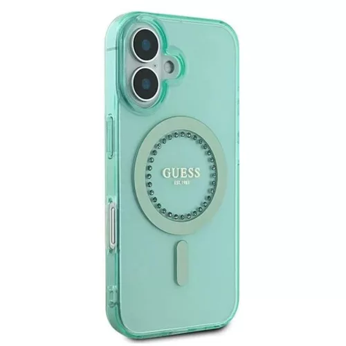 Guess - IML Strasszos MagSafe (GUHMP16MPFTDTEN) - iPhone 16 Plus - Zöld