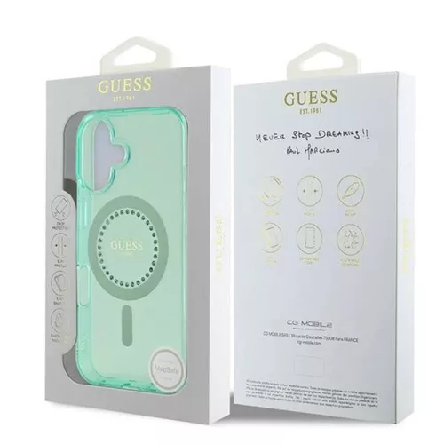 Guess - IML Strasszos MagSafe (GUHMP16MPFTDTEN) - iPhone 16 Plus - Zöld